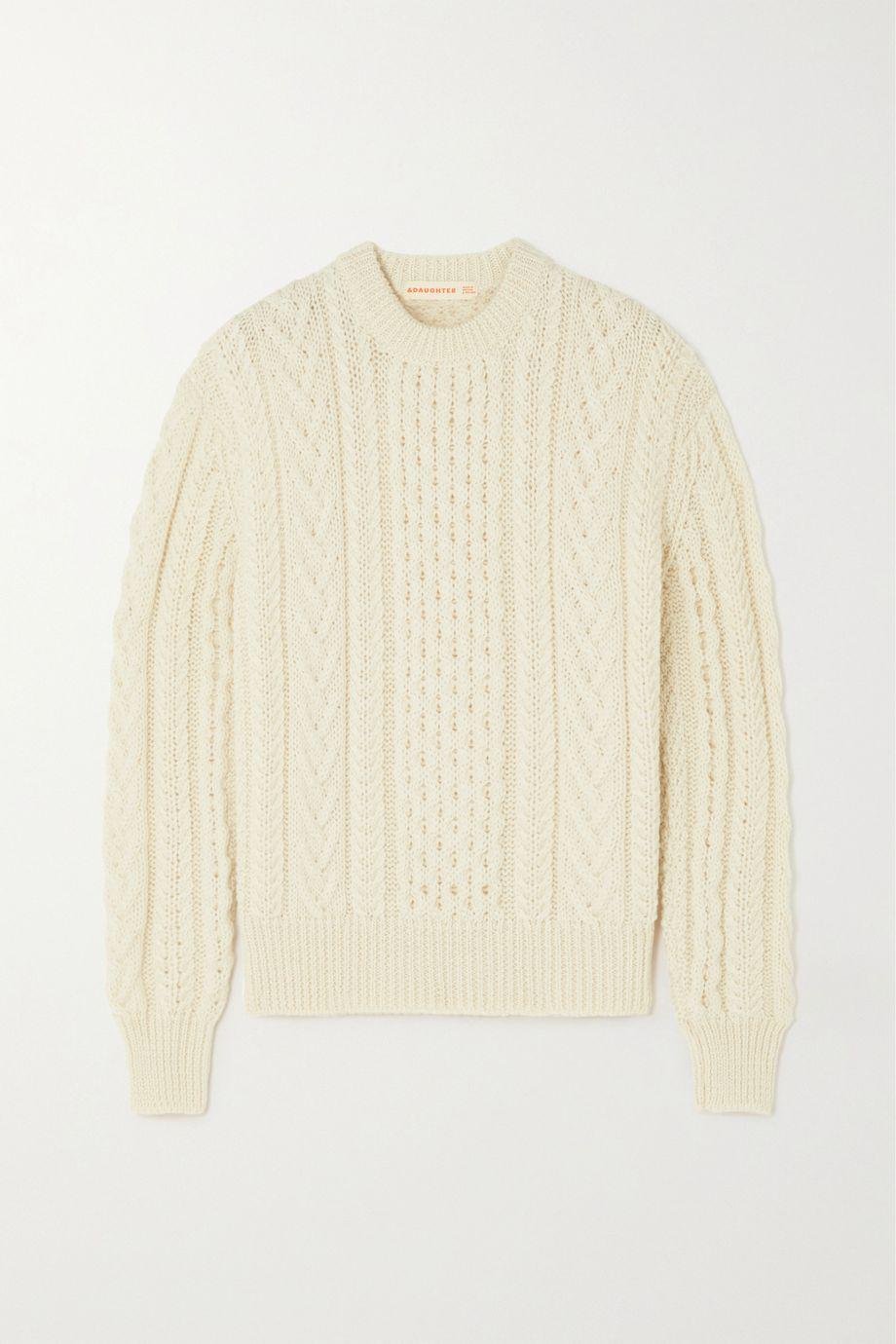 Aran cable-knit wool sweater by &DAUGHTER