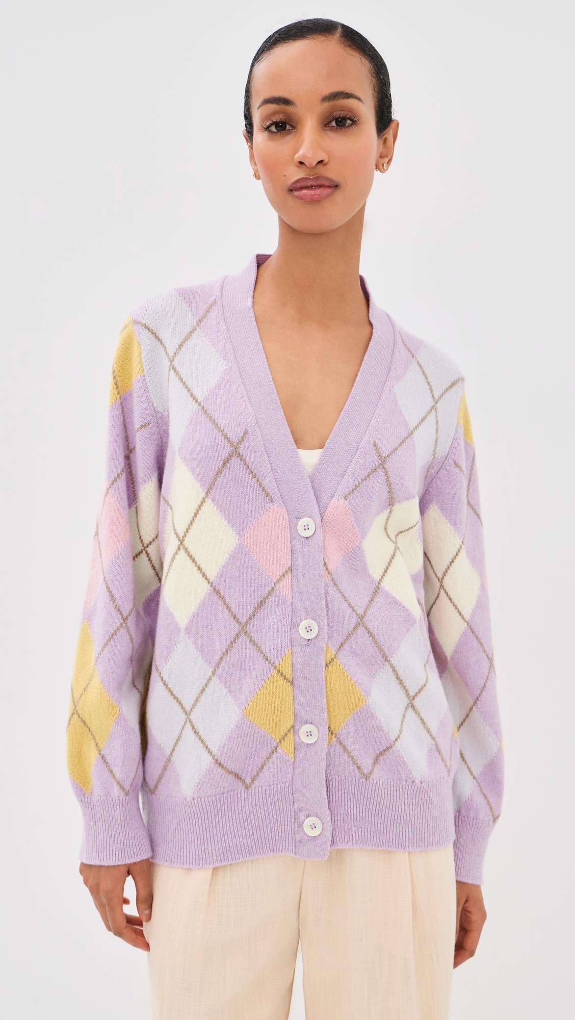 Ava Argyle Wool Cardigan by &DAUGHTER