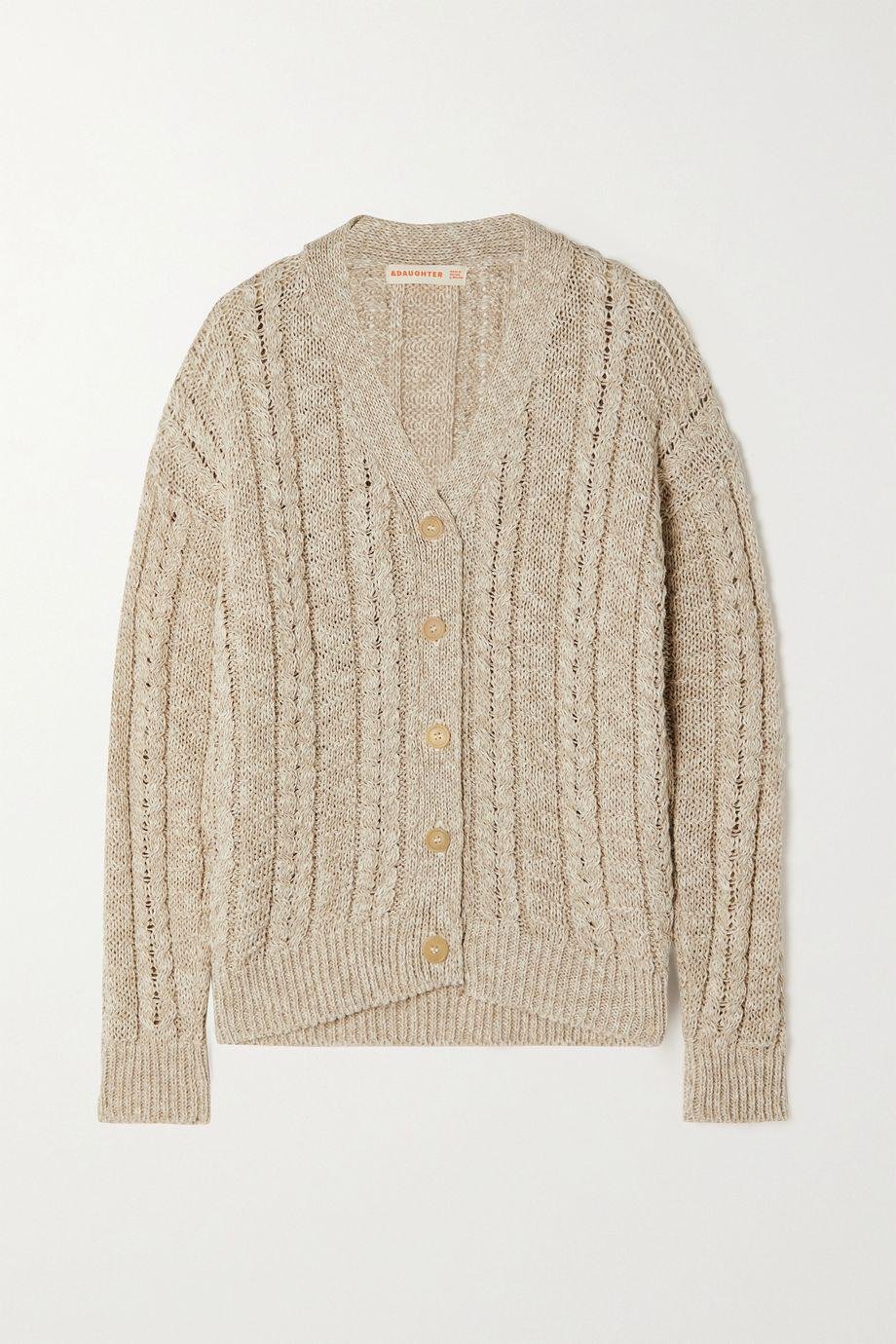 + NET SUSTAIN cable-knit linen and cotton-blend cardigan by &DAUGHTER