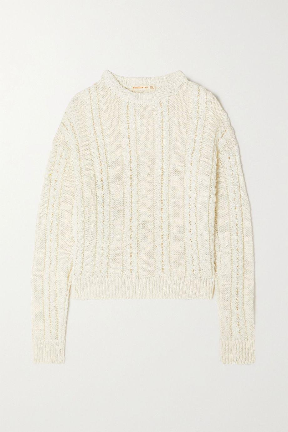 + NET SUSTAIN cable-knit linen and cotton-blend sweater by &DAUGHTER